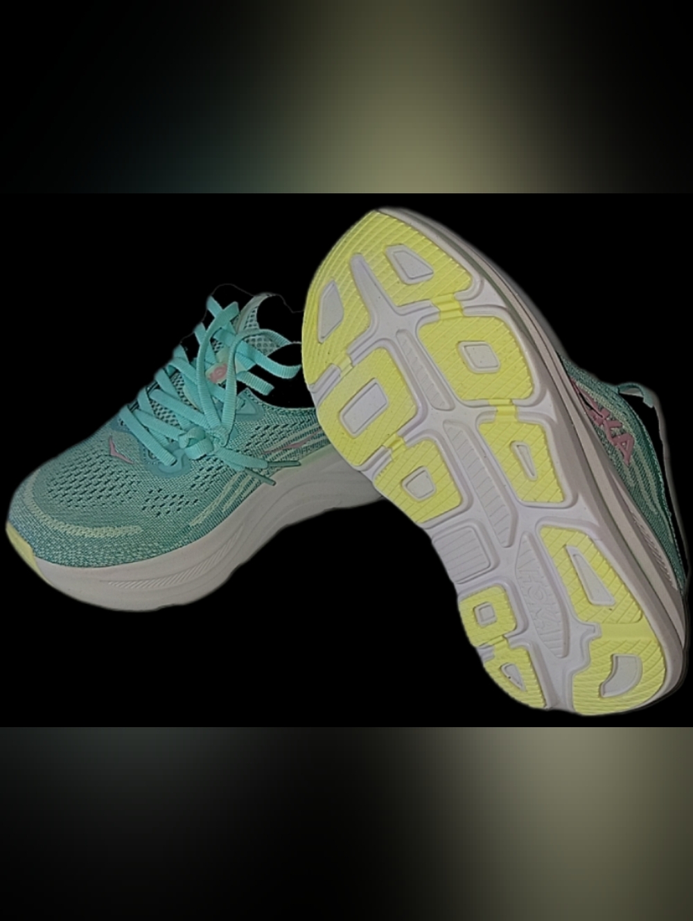 "WIDE" Hoka Bondi 9 Women's Teal and Pink Running Shoes BRAND NEW MULTIPLE SIZES - Picture 2 of 14